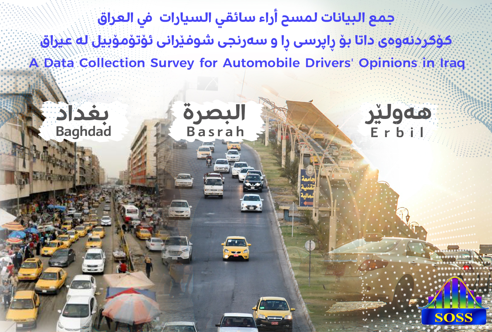 جمع البيانات لمسح أراء سائقي السيارات  في العراق